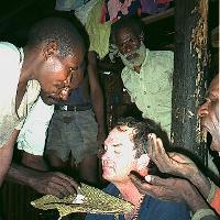 Man having his face painted