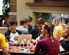 Students study in the RSC fireside loung