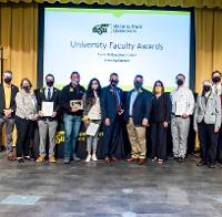 2021 Faculty Awards recipients group with administrators