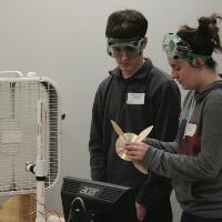 Students in previous Science Olympiad state tournaments work in teams to solve problems, build devices and learn more about STEM areas. 