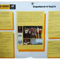Poster presentations included information about research and creative activity, grant procurement, awards and publications. Representatives from each area answered  questions about their department.