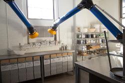 Ceramics glaze mixing lab in Henrion Hall 