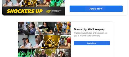 Screenshots of Shockers Up Google display ads