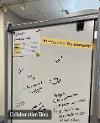 A white board full of ideas from various participants.