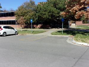 ADA parking south of entrance to Engineering Building