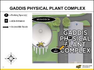Campus Map of ADA Parking and Accessible Route