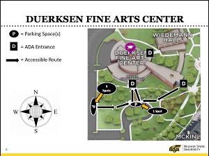 Map of ADA parking and accessible route.