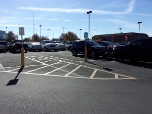Photo of ADA parking on Southwest side of entrance.