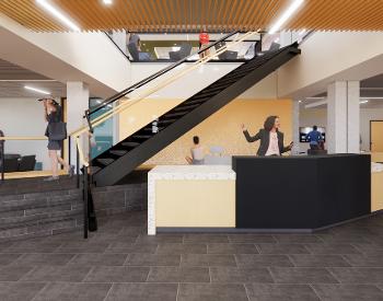 Shocker Success Center First Floor stairs