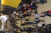 Booths line Koch Arena and judges mill about speaking to competitors.