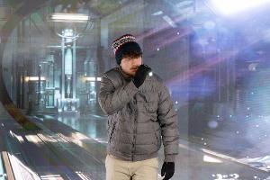 Acting for Digital Arts student in front of the LED volume.