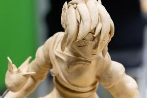A clay model figure.