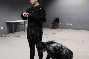 Students in the motion capture studio.