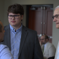 Jesse Piña soaks up wisdom from Drs. Hayton and Dreifort