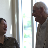 Drs. Ballout and Dreifort share a laugh