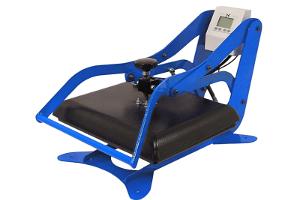 Production heat press for transfers/HTV on garments and flat blanks.