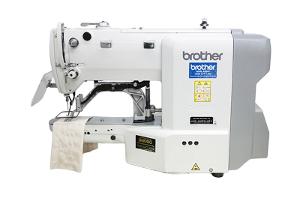 Lockstitch bar-tacker for reinforcement stitches; used for belt loops, straps, stress points on medium to heavier materials.