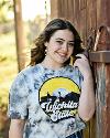 A student wears a tie-dye Wichita State shirt.