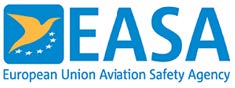 EASA logo - blue, white, yellow 