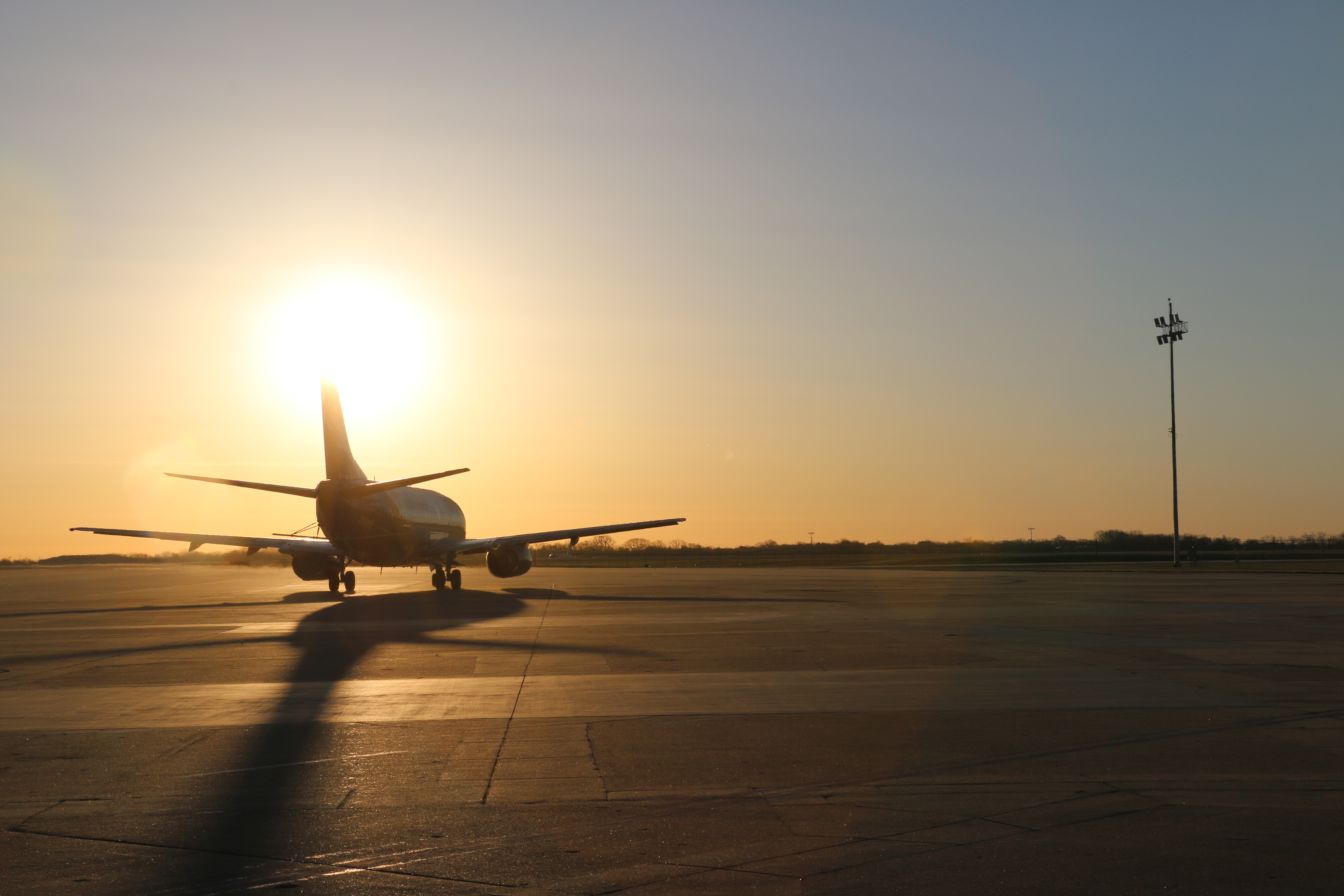 NIAR MRO landing strip with aircraft and sunrise
