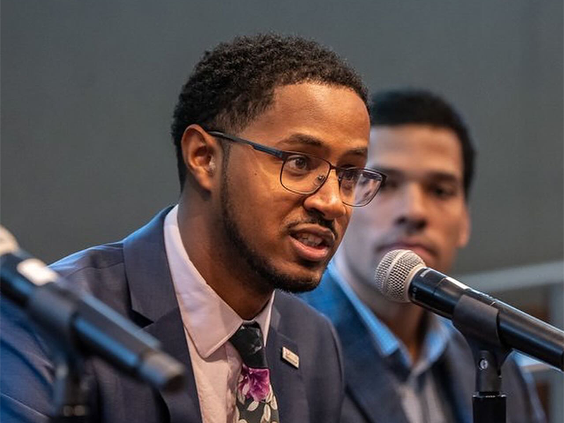 Photo of Payton Morgan at a conference