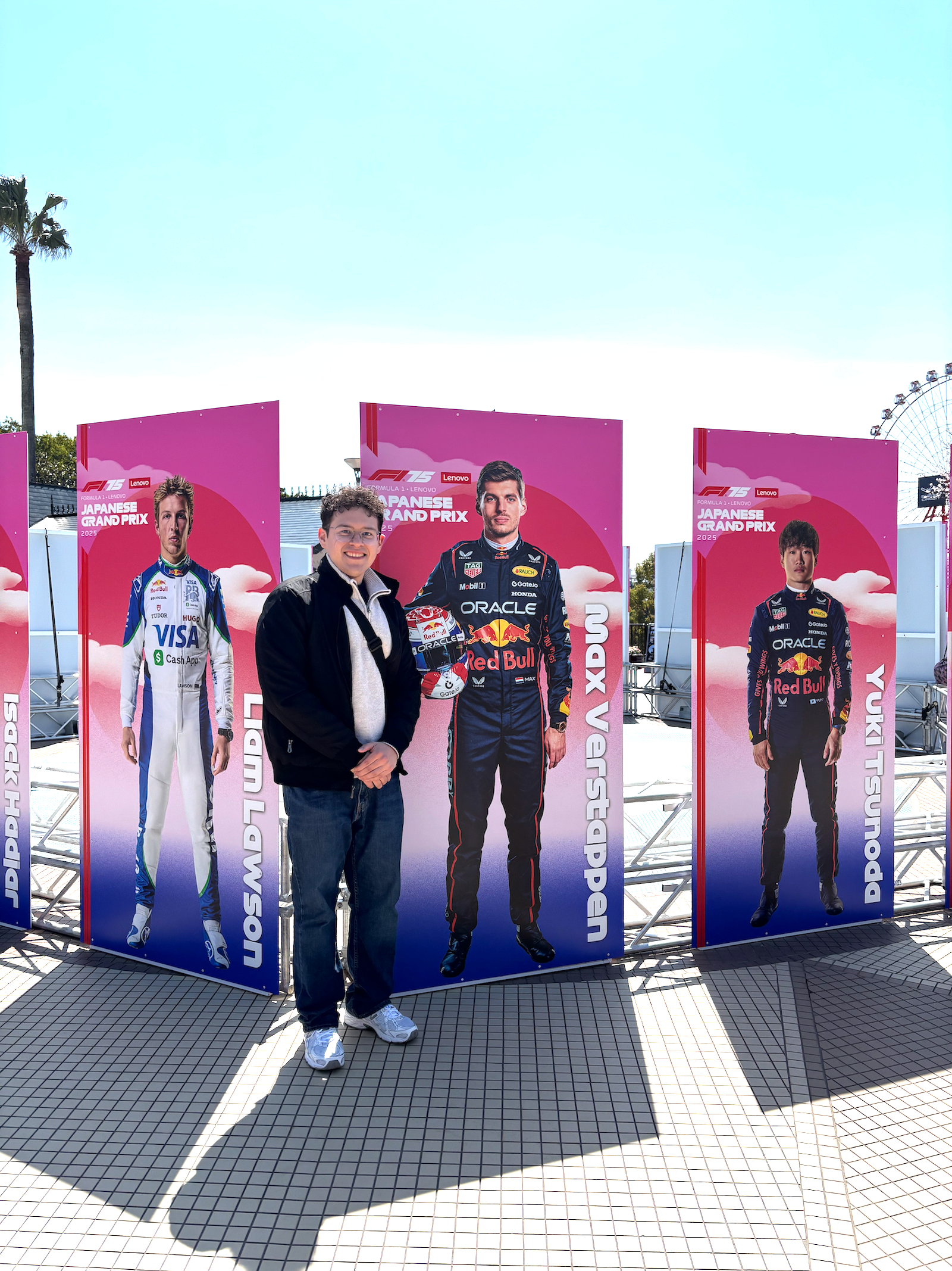 Carlos Rangel in front of Formula 1 posters