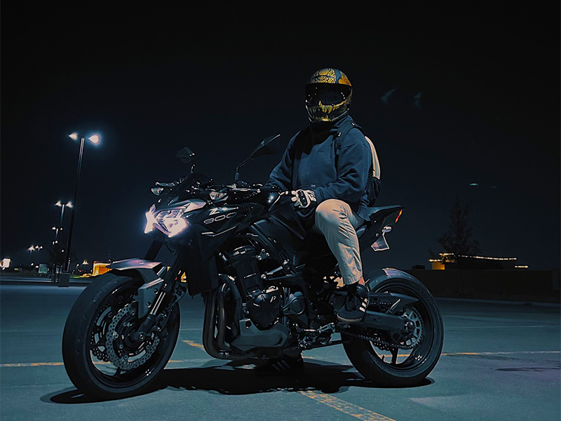 Photo of Preston Hamby on a motorcycle.