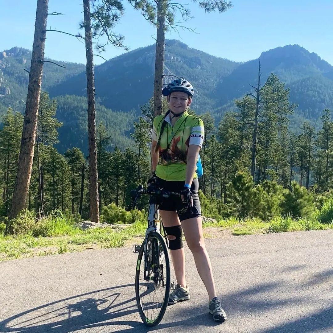 Photo of Grace Standfast biking