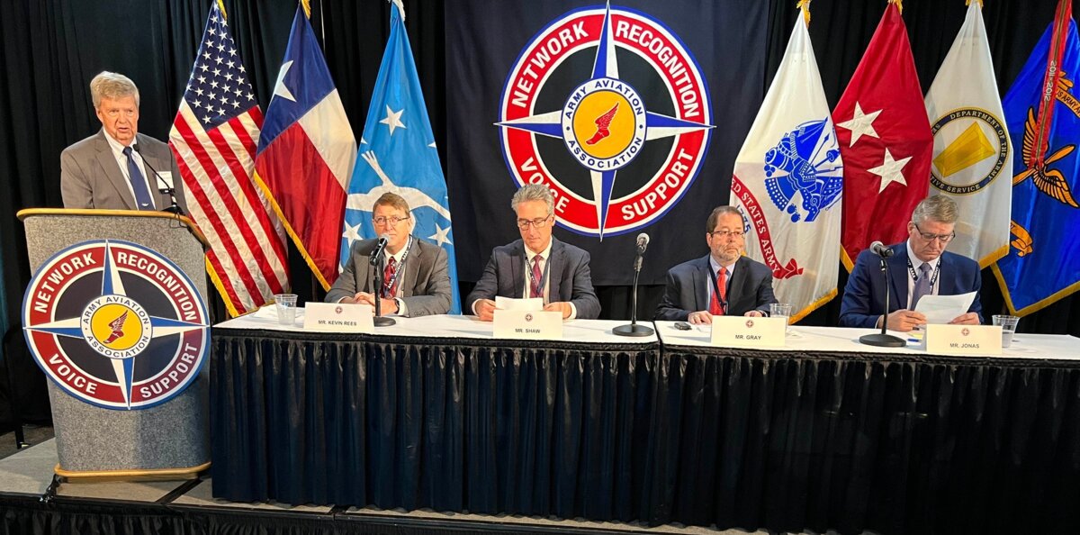 Luther Jones speaking on an Army Aviation Association panel