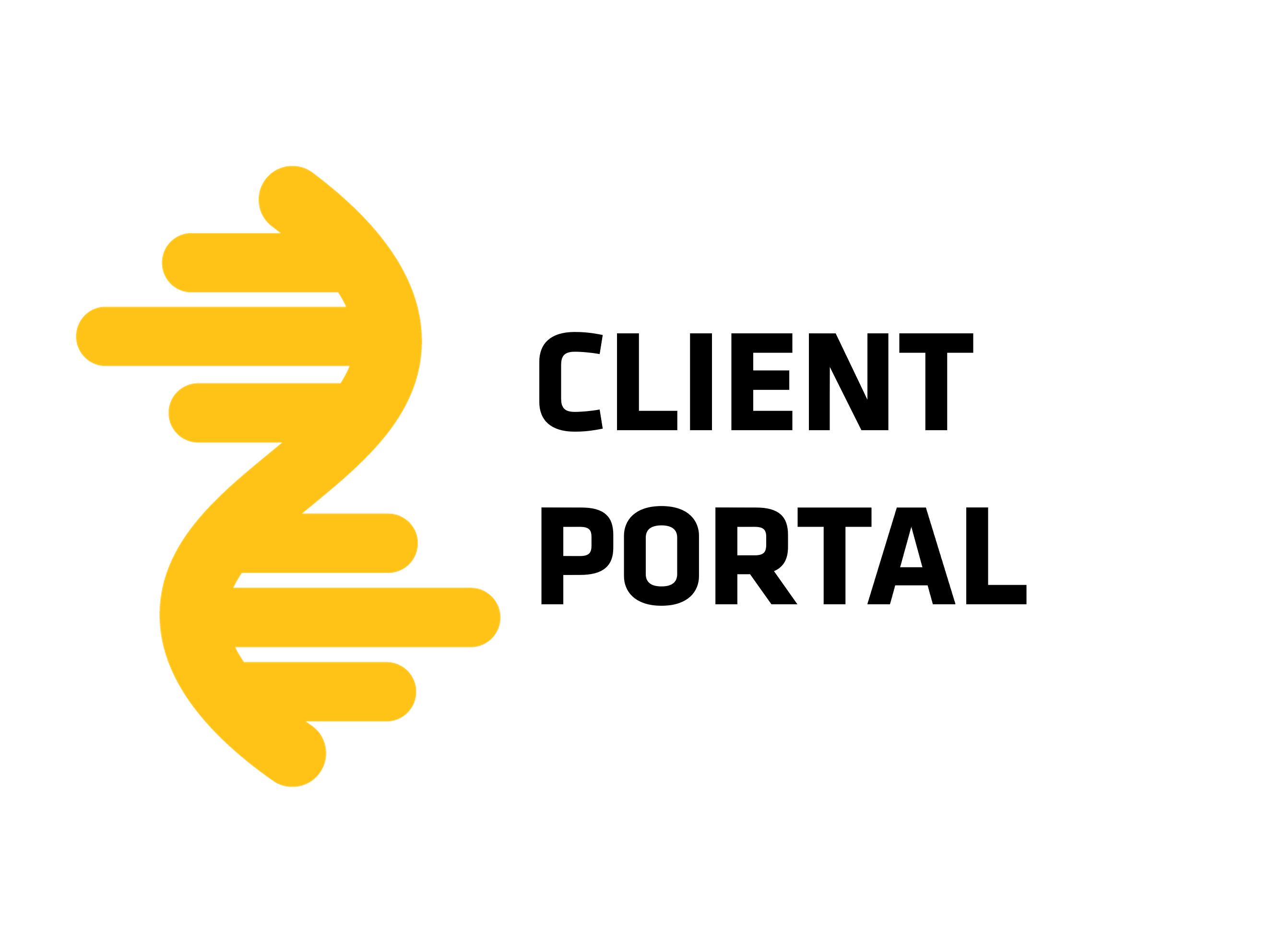 Client Portal with a yellow helix to the left.