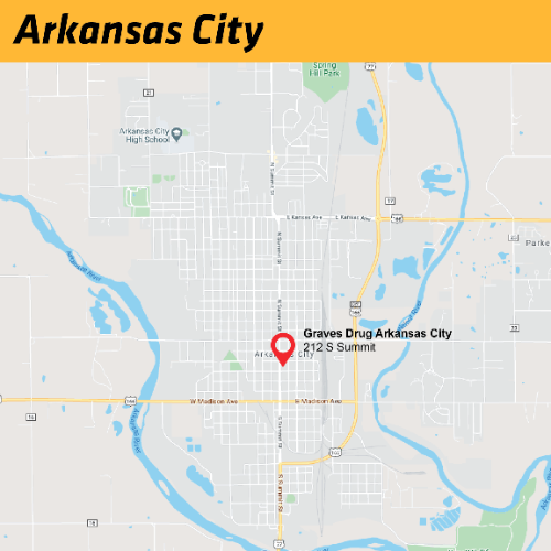 Map of Testing locations in Arkansas City