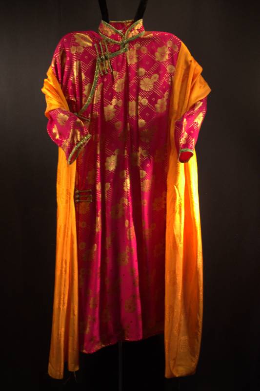 Red and Gold Hanfu with floral Design
