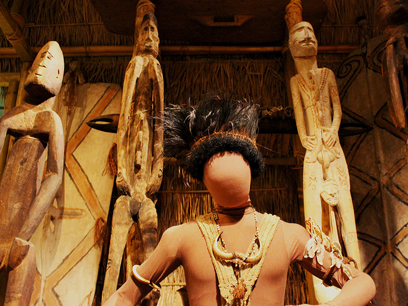 Asmat carvings and ceremonial dress