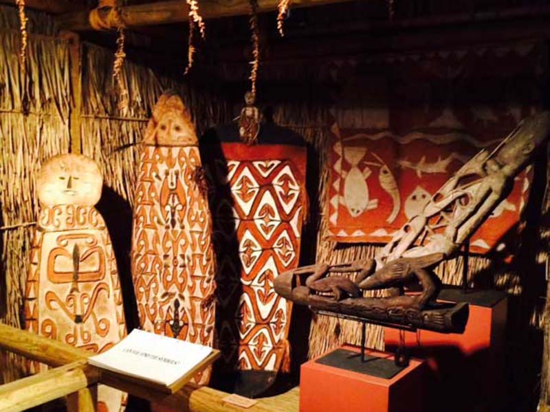 Asmat carvings on display