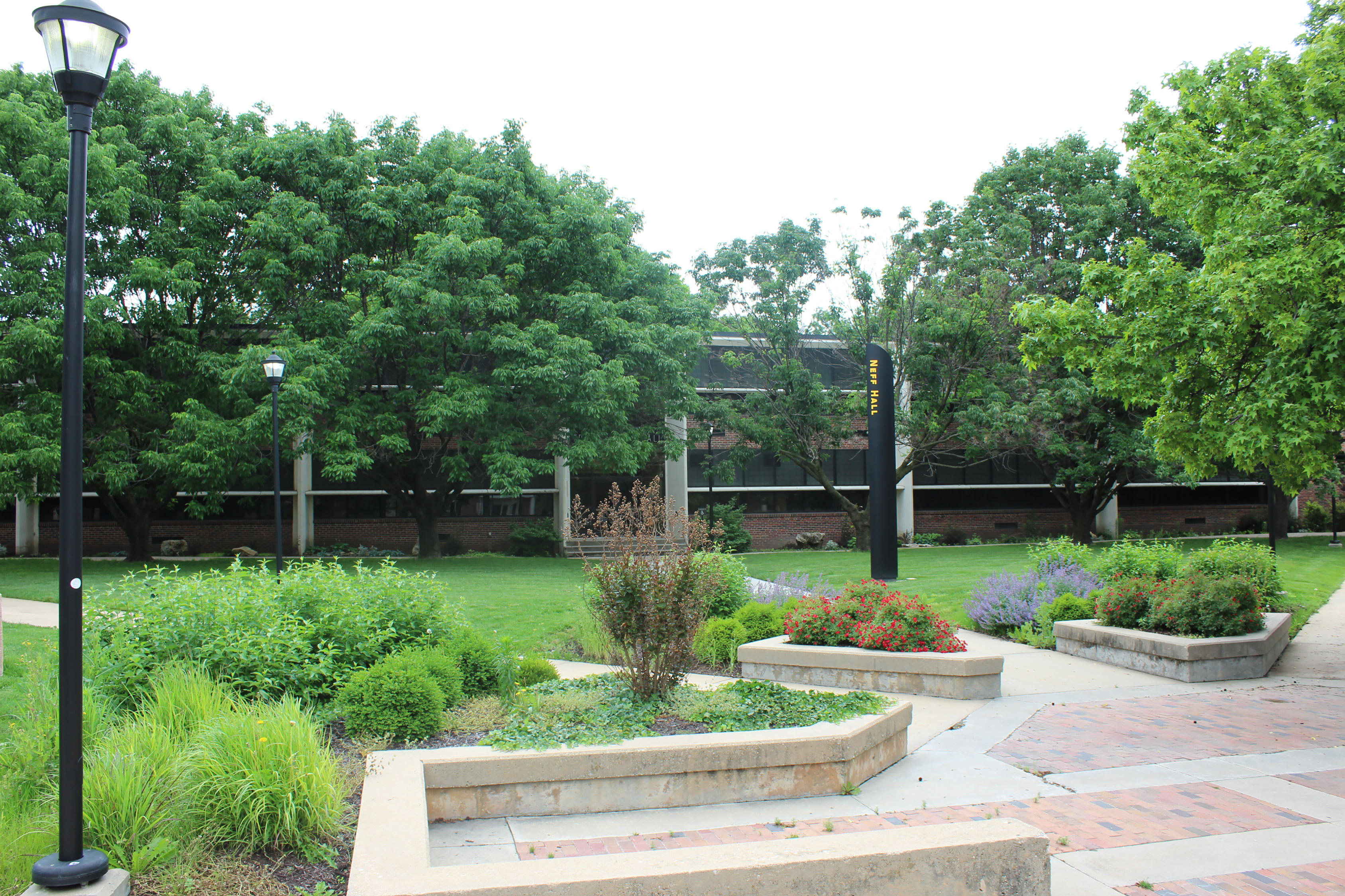 Exterior of Neff Hall, where the Holmes Museum is located.