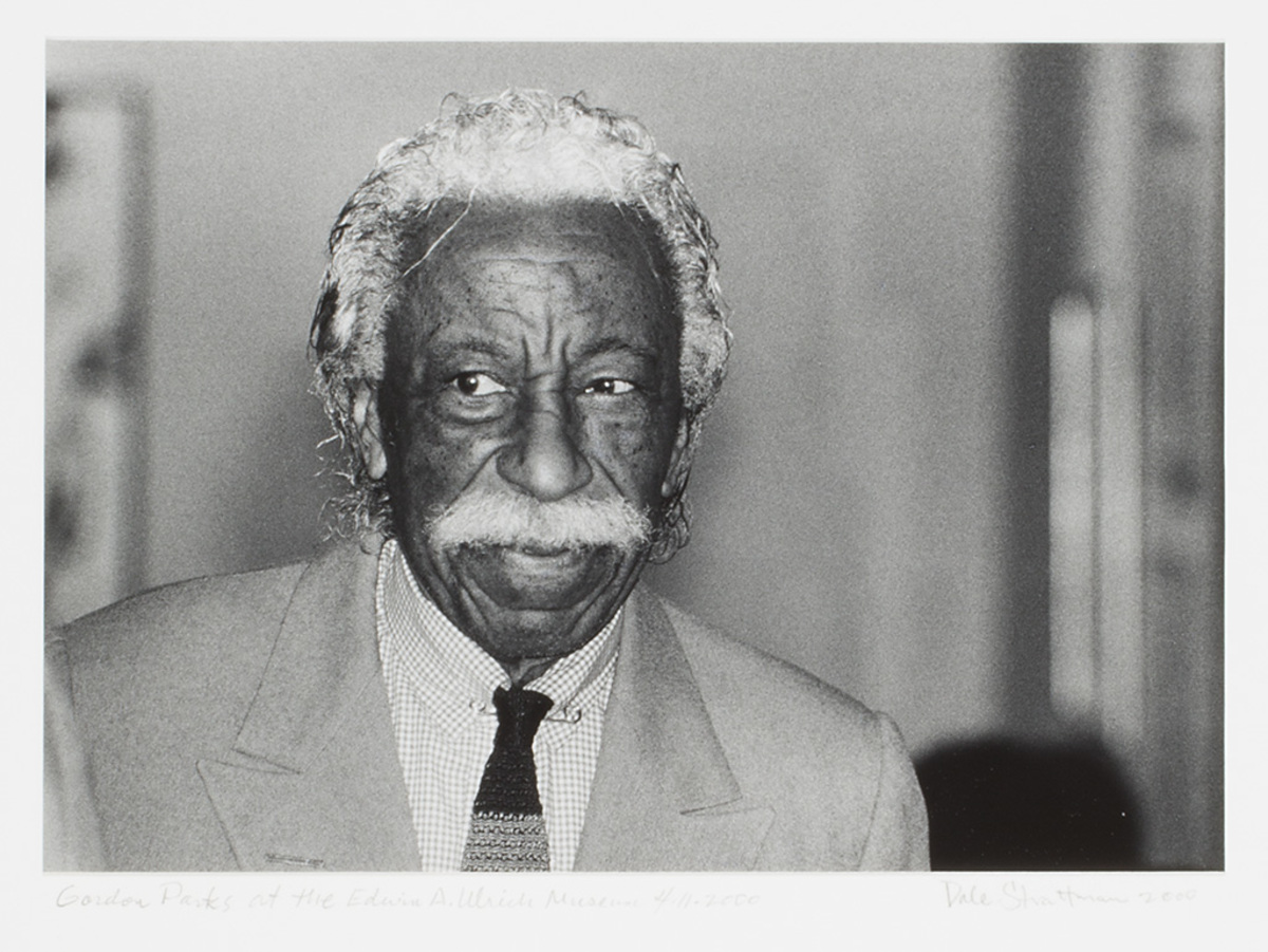 Black and white photo of Gordon Parks