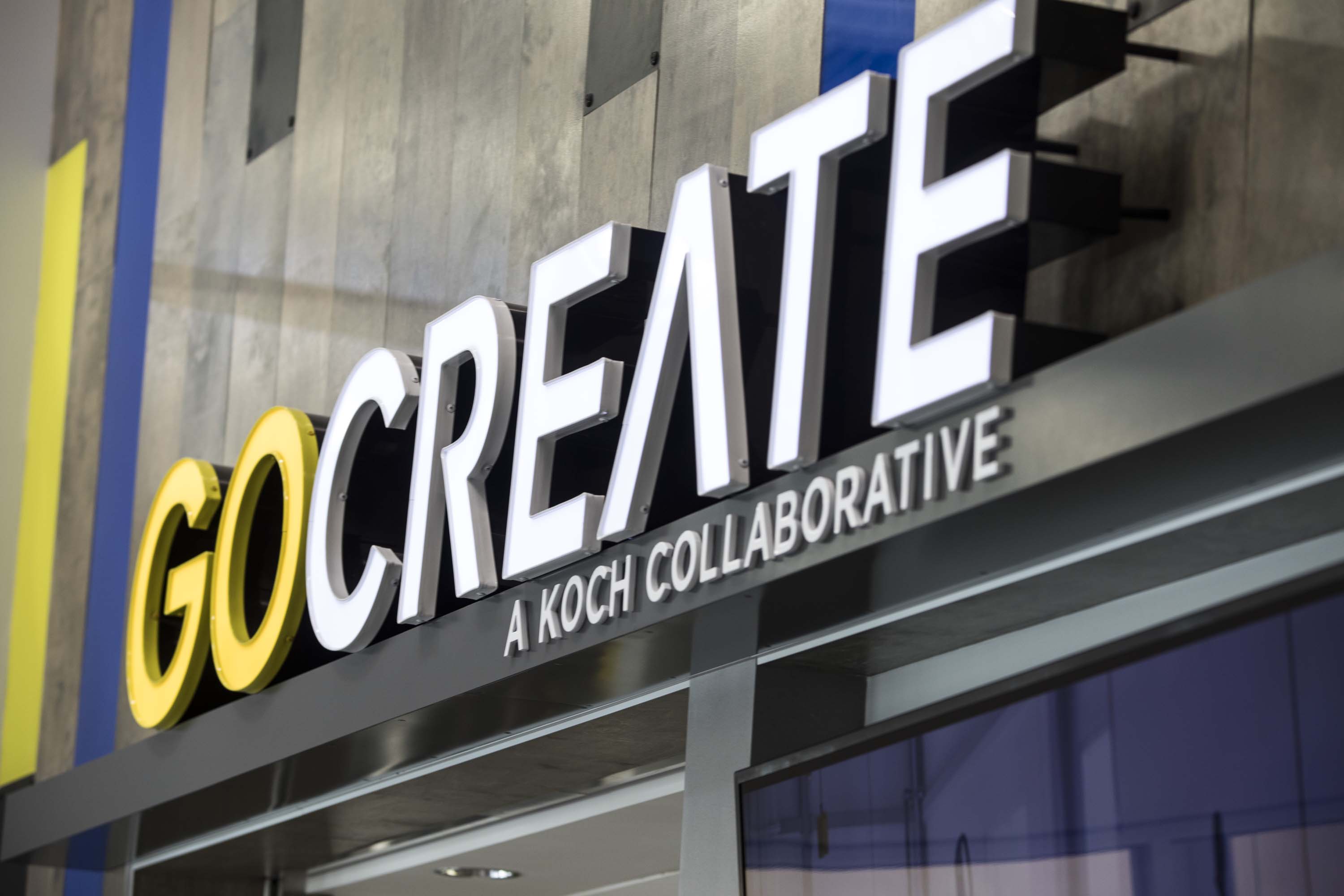 GoCreate sign above front desk