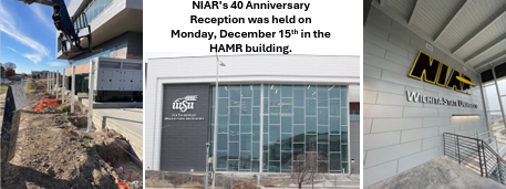 Three images of NIAR HAMR building under construction