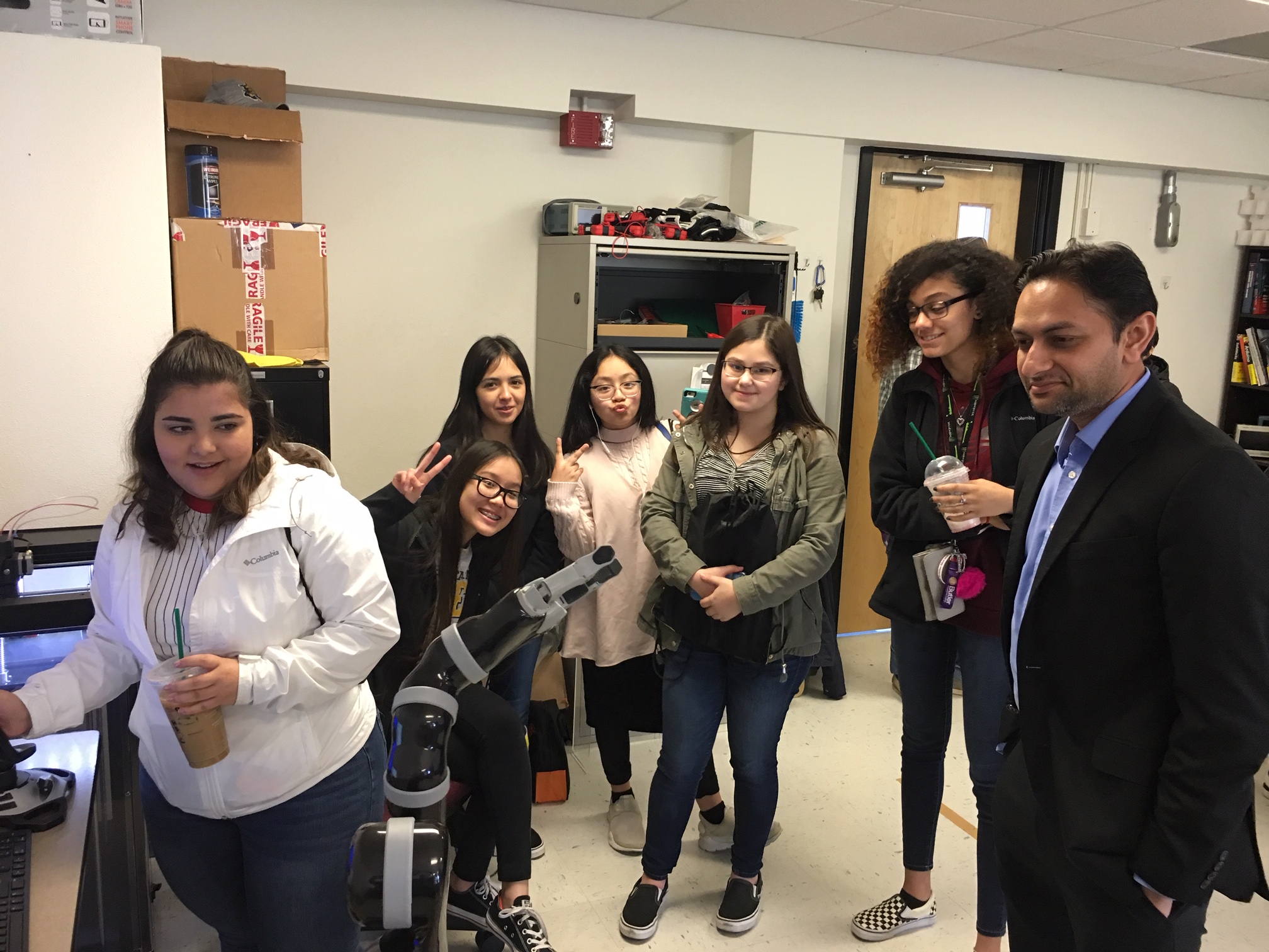 Lab Director with High School Students