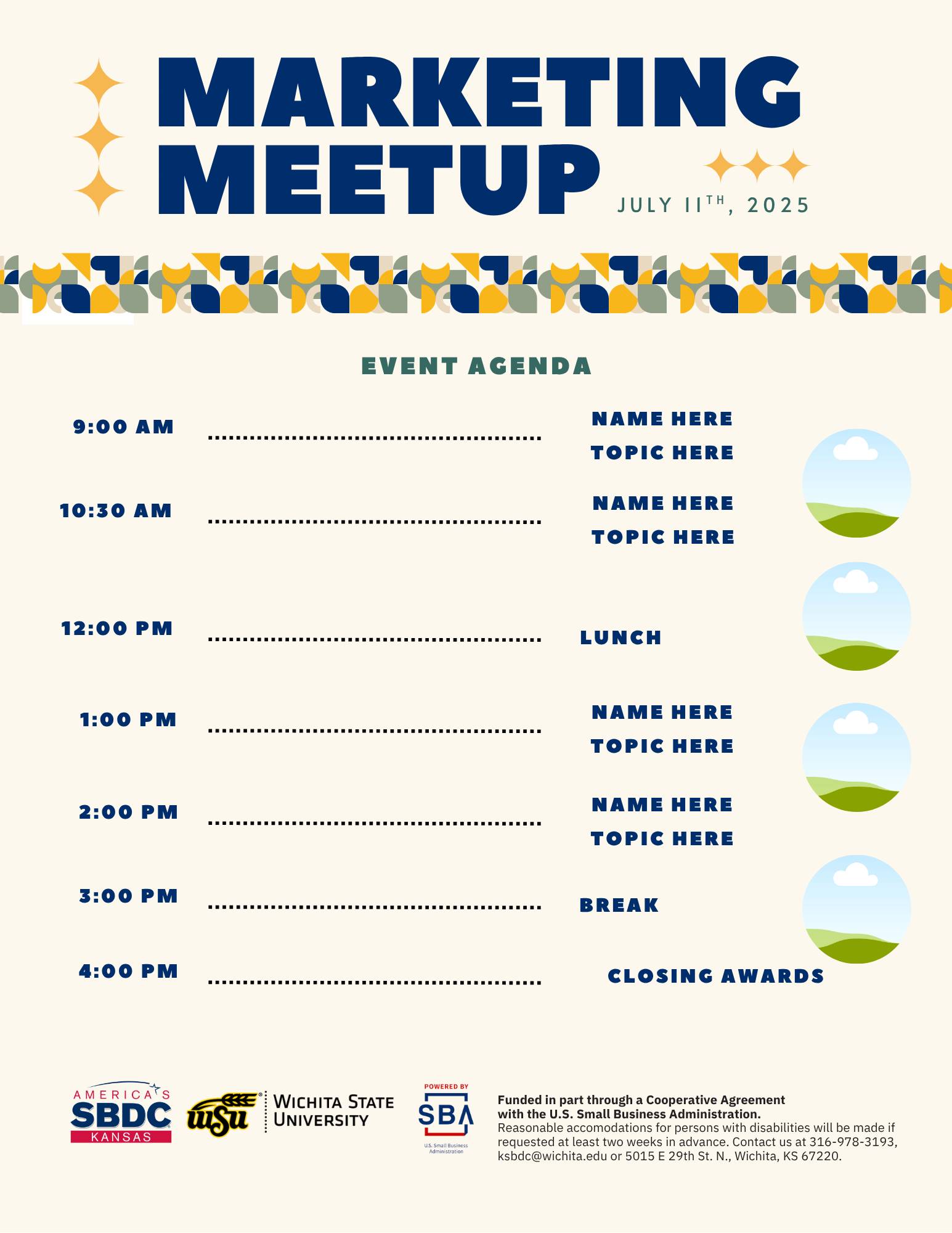 Sample flyer picture: WSU KSBDC 2025 Small Business Marketing Meetup