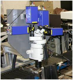 Equipment set up for steel cutting experiment. 