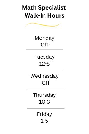 math specialist hours