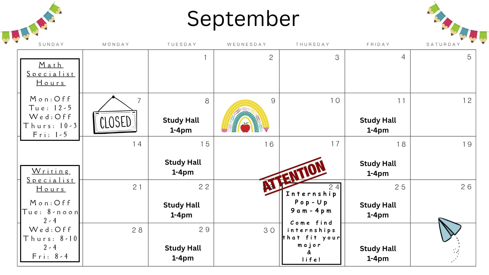 Sept 2026 Events Calendar