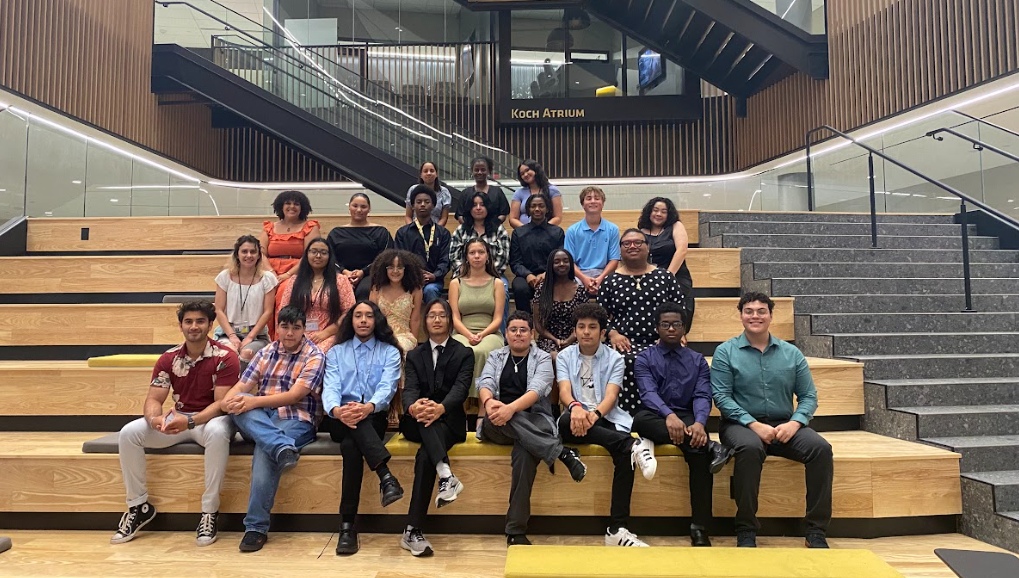 Upward Bound Wichita Prep students sitting on couch in RSC 