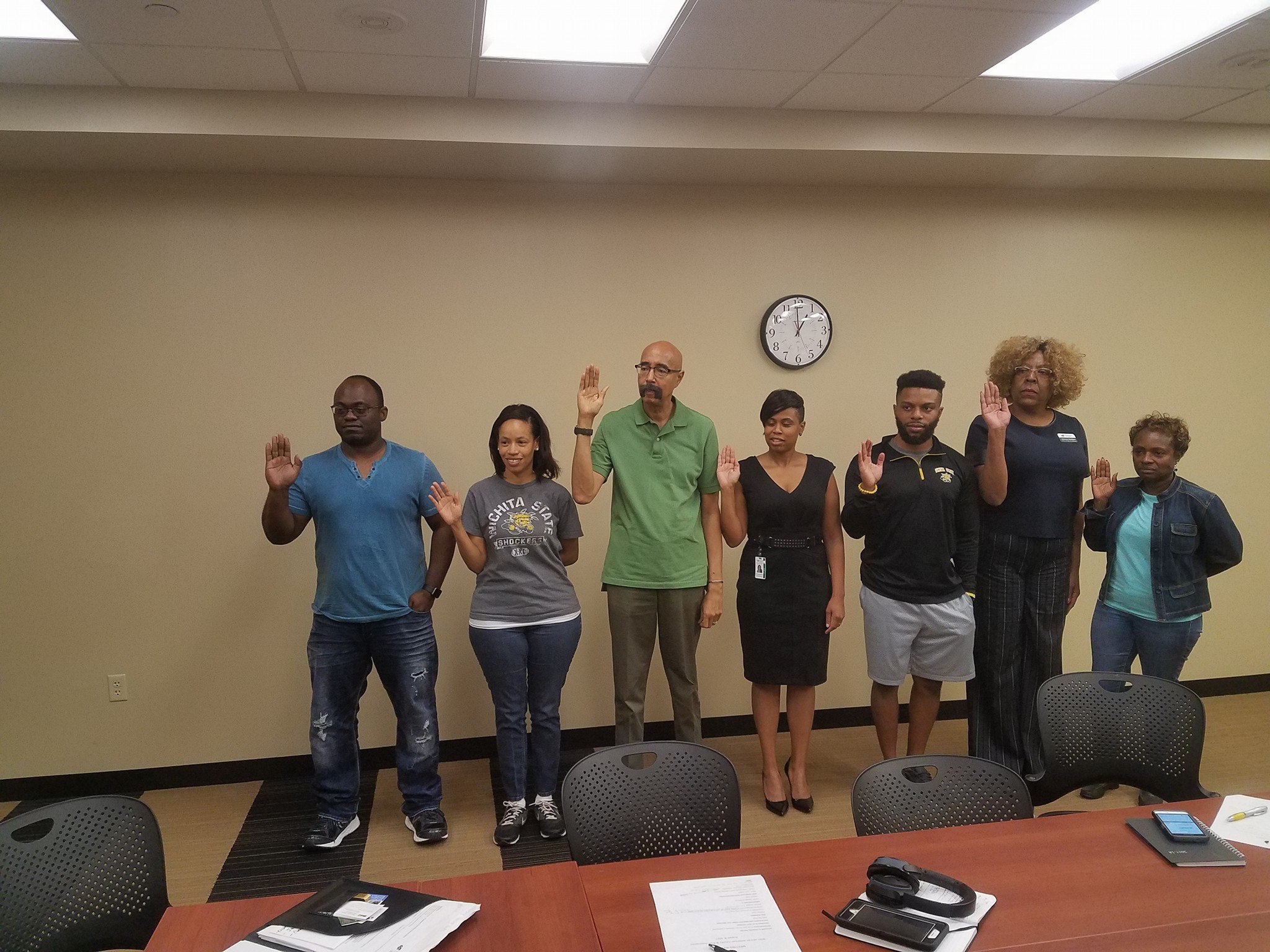 2017 2018 Officers Swearing In.jpg: 2017 - 2018 Executive Officers being sworn in