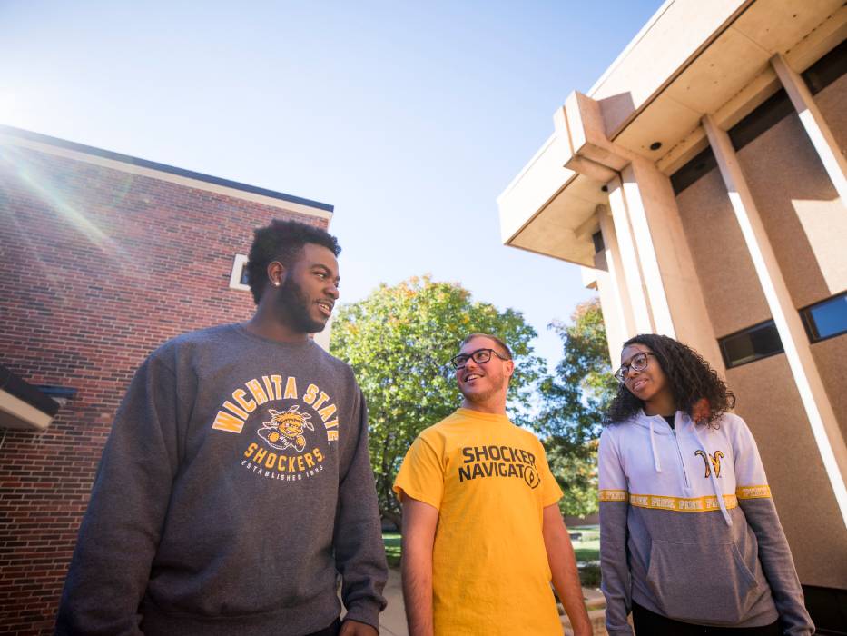 Students walking on campus