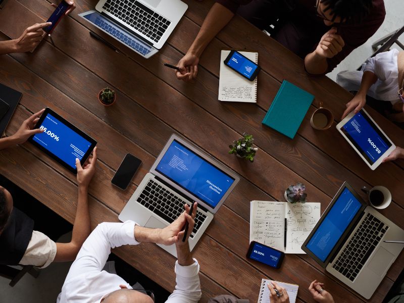 group of people in a meeting setting