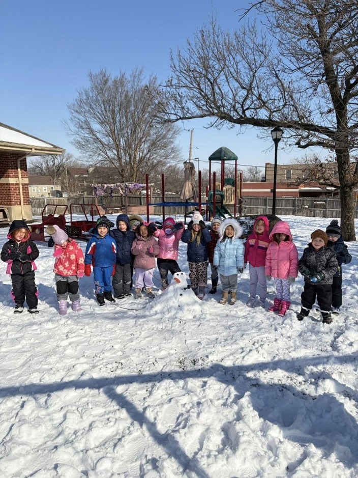 Children playing in the snow