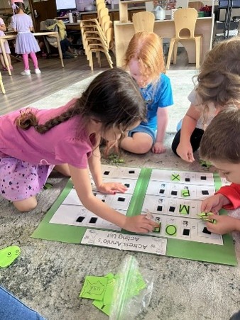 Children writing