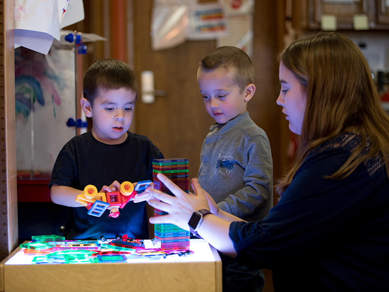 Children at an educational space